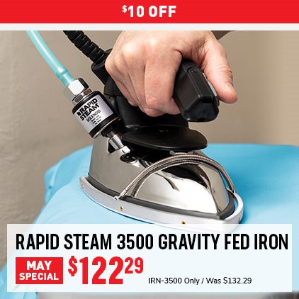 $10 Off Rapid Steam 3500 Gravity Fed Iron / $122.29 / IRN-3500 Only / Was $132.29.