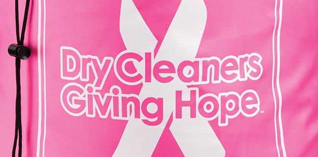 Dry Cleaners Giving Hope Breast Cancer Support Donation Bag