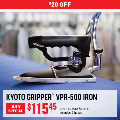 $20 Off Kyoto Gripper VPR-500 Iron $115.45 / IRN-14 / Was $135.45 / Includes 2 hoses.
