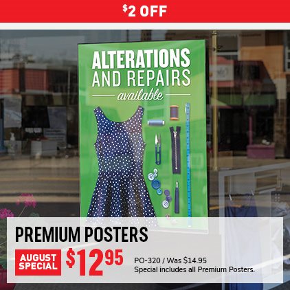 $2 Off Premium Posters $12.95 / PO-320 / Was $14.95 / Special includes all Premium Posters.