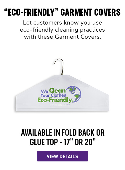 Eco-Friendly Garment Covers |  Let customers know you use eco-friendly cleaning practices with this Garment Cover.