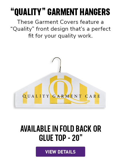 Quality Garment Hangers | These Garment Covers feature a  "Quality" design that's a perfect fit for your quality work. 